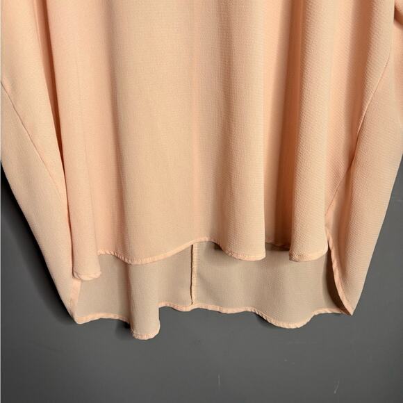 Janette Plus Pink Short Cuffed Sleeve Blouse With V Neckline Plus Size 2X - Picture 2 of 7